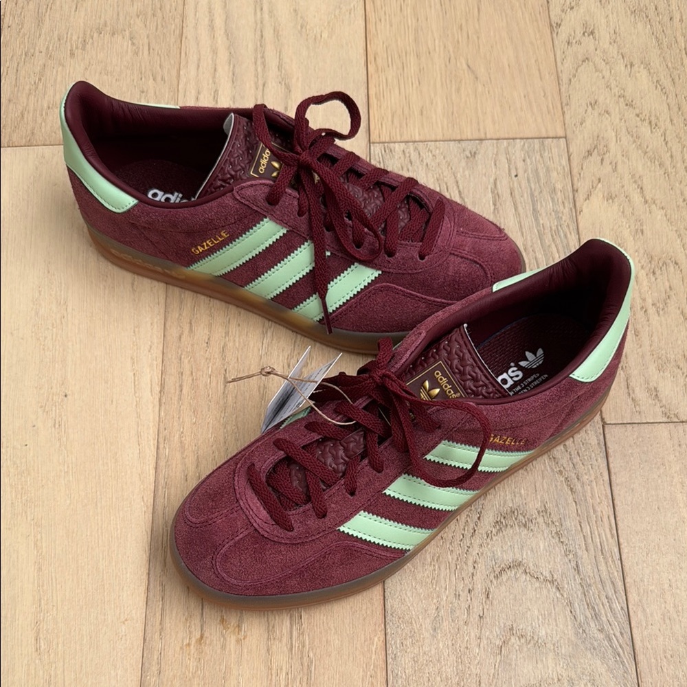 Adidas Gazelle Burgundy and Mint Shoes